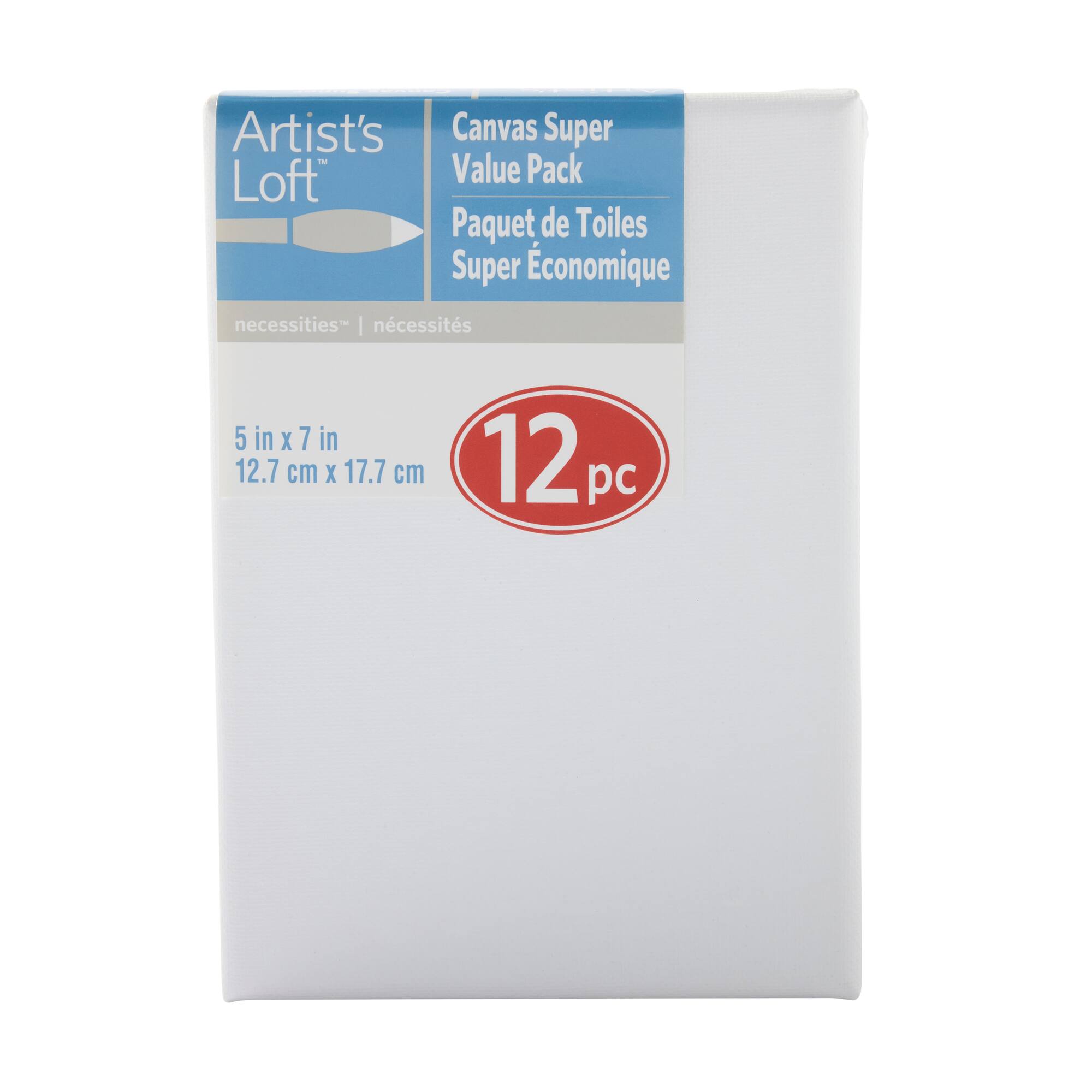 6 Packs: 12 ct. (72 total) 5" x 7" Super Value Canvas by Artist's Loft®